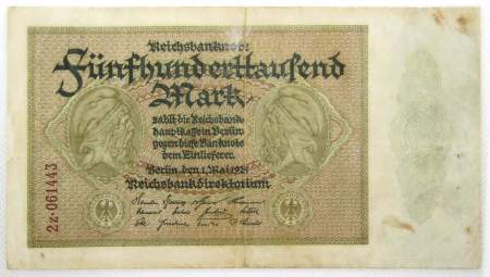 Банкнота 500000 марок 1923 года