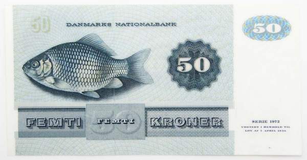 Банкнота 50 крон 1972 года Дания