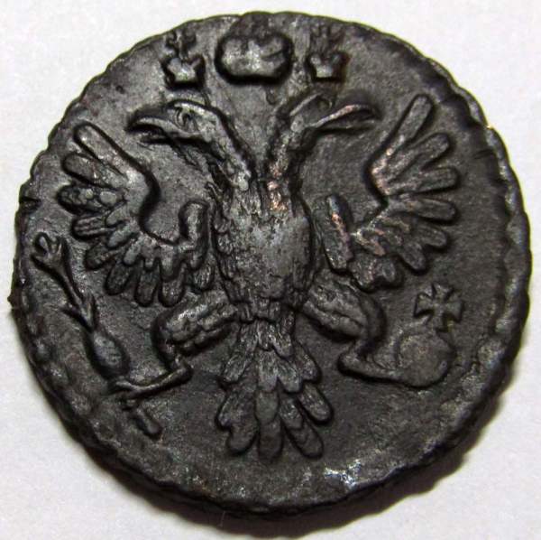 Монета полушка 1734 года, Российская Империя, Анна Иоановна (арт 3)