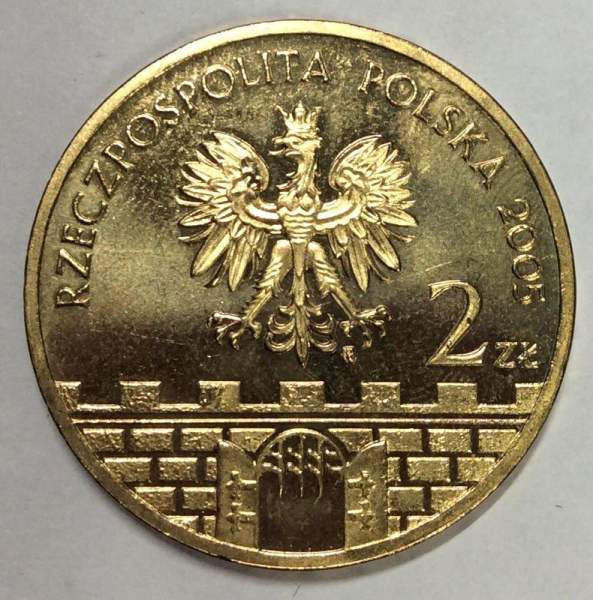 Монета 2 злотых Польша Город Влоцлавек из серии Древние города Польши, 2005