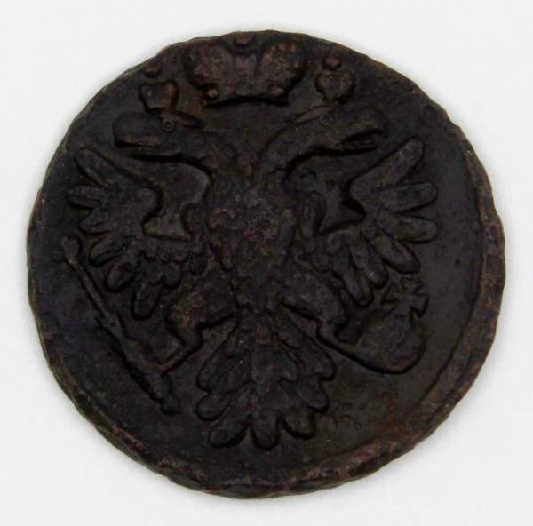 Монета 1 денга 1738 года, Российская Империя, Анна Иоановна Монета 1 денга 1738 года, Российская Империя, Анна Иоановна