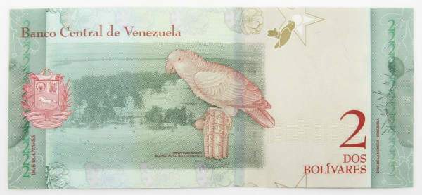 Банкнота 2 боливара 2018 года Венесуэла Банкнота 2 боливара 2018 года Венесуэла