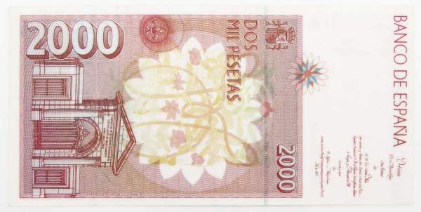 Банкнота 2000 песет 1992 года Испания, арт 2 Банкнота 2000 песет 1992 года Испания, арт 2