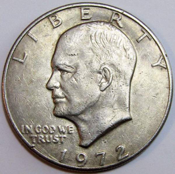 Монета 1 доллар США 1972 года (Доллар Эйзенхауэра или Лунный орёл) D Монета 1 доллар США 1972 года (Доллар Эйзенхауэра или Лунный орёл) D
