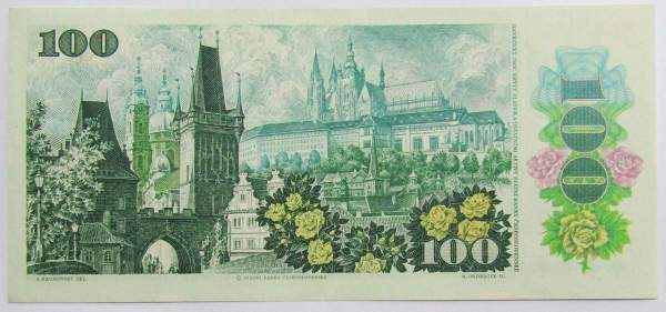 Банкнота 100 крон 1989 года Чехословакия Банкнота 100 крон 1989 года Чехословакия