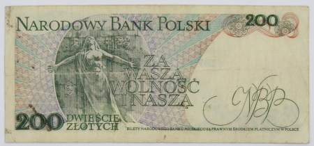 Банкнота 200 злотых 1988 года Польша