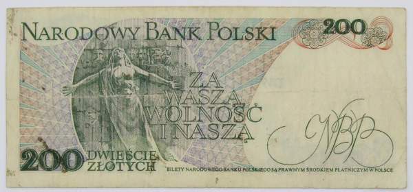 Банкнота 200 злотых 1988 года Польша