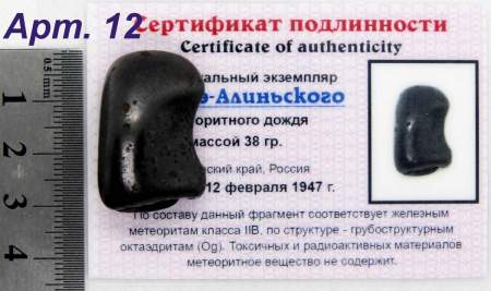 Индивидуальный экземпляр Сихотэ-Алиньского метеоритного дождя (арт 12)