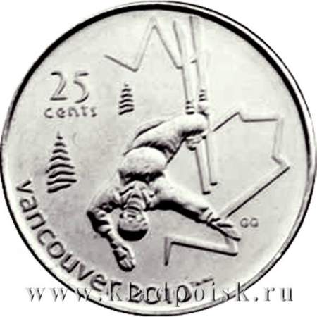 Монета  25 центов Канада, Олимпиада 2010 год Ванкувер – Фристайл