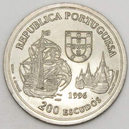 Монета 200 эскудо 1996 года, Португалия, Альянс Португалии и Сиама 1512 года