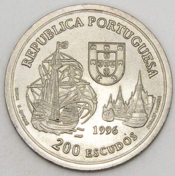 Монета 200 эскудо 1996 года, Португалия, Альянс Португалии и Сиама 1512 года