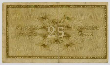 Банкнота 25 пенни 1918 года Финляндия