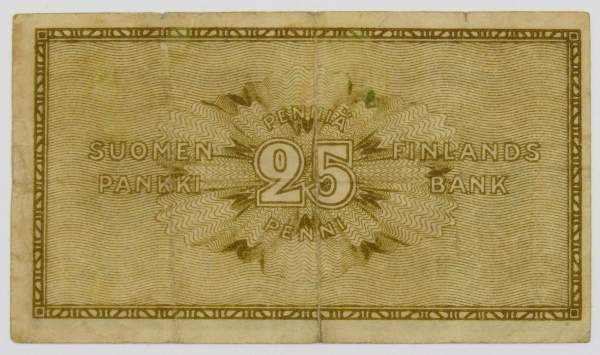 Банкнота 25 пенни 1918 года Финляндия Банкнота 25 пенни 1918 года Финляндия