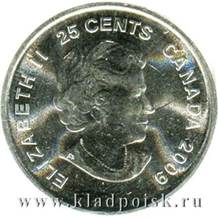 Монета 25 центов Канада, XXI зимние Олимпийские Игры, Ванкувер 2010 – Женский хоккей, цветная эмаль