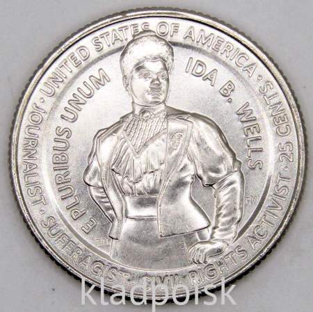 Монета 25 центов США Ида Белл Уэллс из серии «Американские женщины» (2025) P