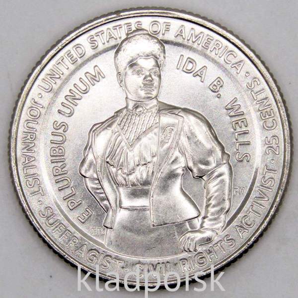 Монета 25 центов США Ида Белл Уэллс из серии «Американские женщины» (2025) D Монета 25 центов США Ида Белл Уэллс из серии «Американские женщины» (2025) D
