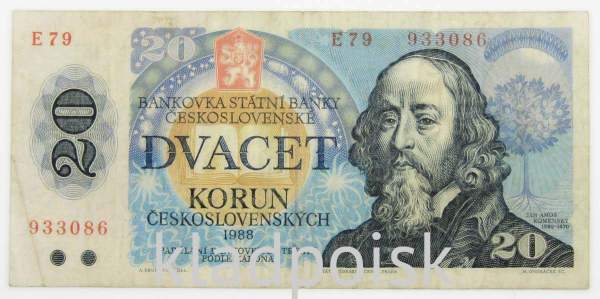 Банкнота 20 крон 1988 года Чехословакия