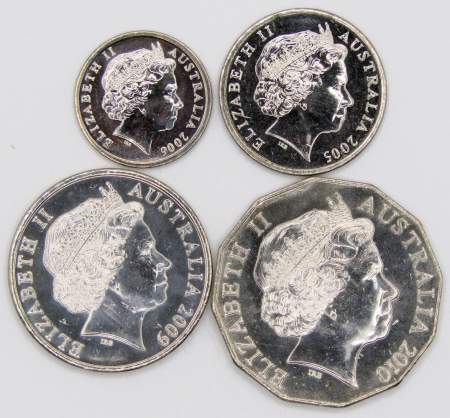 Набор монет Австралия 2004-2010 гг., 4 монеты