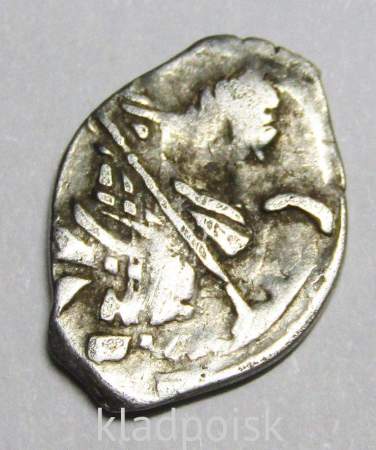 Копейка серебро Михаил Фёдорович (чешуя), 1613-1645 гг. НРКЕ - Новгородский денежный двор