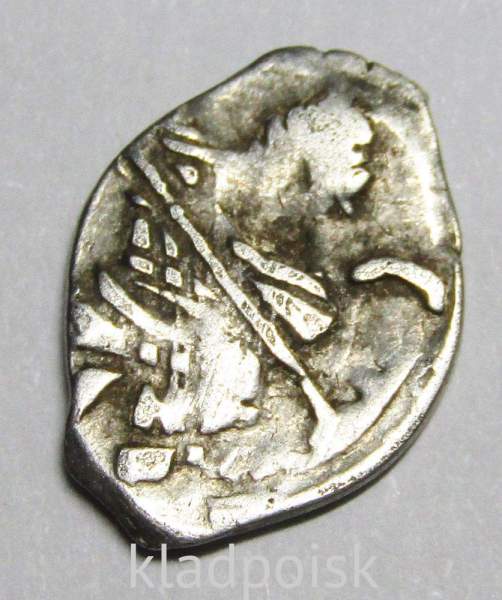 Копейка серебро Михаил Фёдорович (чешуя), 1613-1645 гг. НРКЕ - Новгородский денежный двор