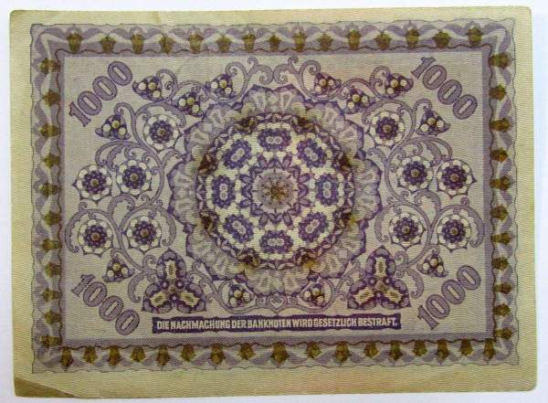 Банкнота 1000 крон 1922 года Австрия, арт 2