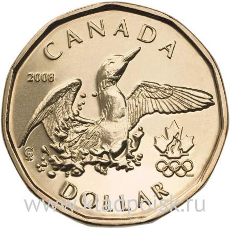 Монета 1 Доллар Канада, XXI зимние Олимпийские Игры, Ванкувер 2010 - Олимпийская утка