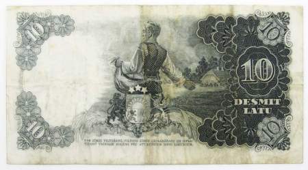Банкнота 10 латов 1938 года Латвия