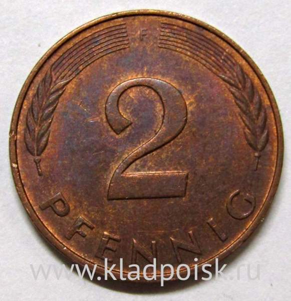 Монета 2 пфеннига Германия 1992 (F) Монета 2 пфеннига Германия 1992 (F)