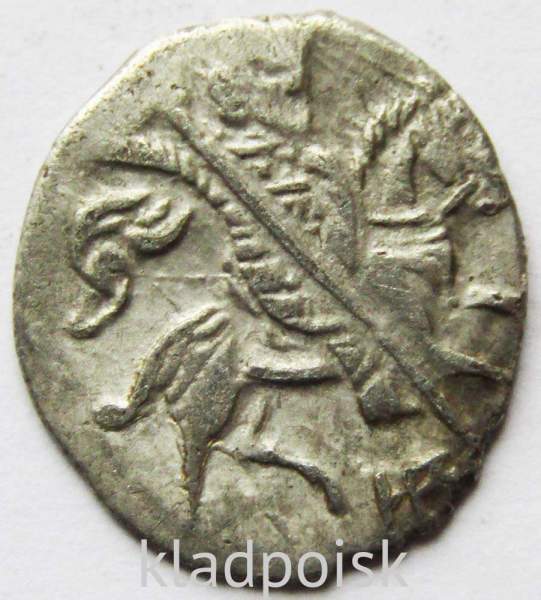 Копейка (чешуя) серебро Иван IV Васильевич Грозный 1533-1584 гг., Псков, ИВ-Р, 5 строк Копейка (чешуя) серебро Иван IV Васильевич Грозный 1533-1584 гг., Псков, ИВ-Р, 5 строк