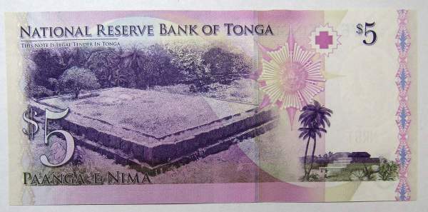 Банкнота 5 паанг 2015 года Тонга, арт 2