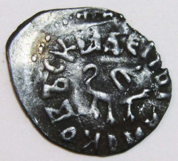 Денга Псковcкая, период самостоятельности, князь Довмонт/барс вправо, серебро, арт 3