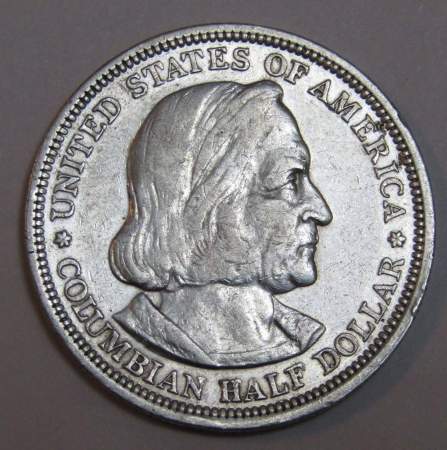 Монета 50 центов США 1893г. «Всемирная выставка в Чикаго, Колумб» Серебро 900 пр.