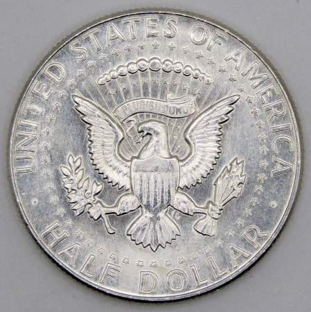 Монета  50 центов США «Кеннеди» 1965 года серебро 400 пробы