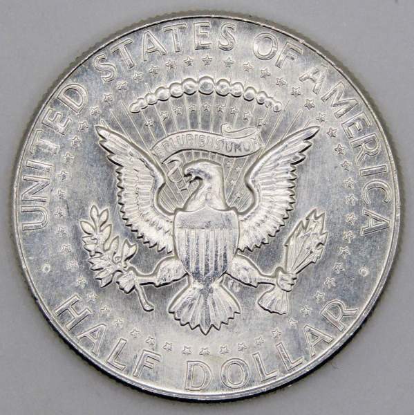 Монета  50 центов США «Кеннеди» 1965 года серебро 400 пробы