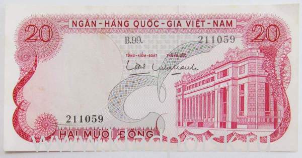 Банкнота Вьетнам 20 донгов 1964 года