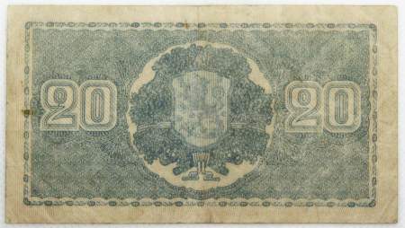 Банкнота 20 марок 1945 года Финляндия