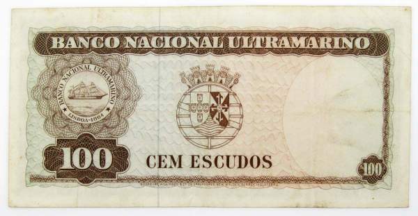 Банкнота 100 эскудо 1963 года Португальский Тимор