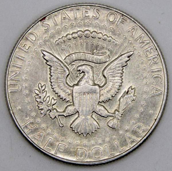 Монета 50 центов США «Кеннеди» 1969 года серебро 400 пробы, арт 4