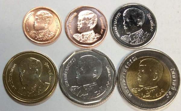 Набор регулярных монет Таиланда 2018г. Король Рама X, 6 монет Набор регулярных монет Таиланда 2018г. Король Рама X, 6 монет