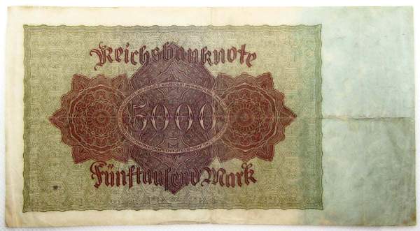 Банкнота 5000 марок 1922 года - Веймарская Республика, KM 78