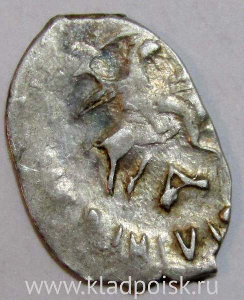 Деньга Василий III (чешуя), серебро, Новгородский денежный двор