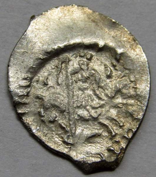 Денга Василий II Васильевич «Тёмный», серебро, Князь с отрубленной головой в руке/всадник с копьем, арт 3 Денга Василий II Васильевич «Тёмный», серебро, Князь с отрубленной головой в руке/всадник с копьем, арт 3