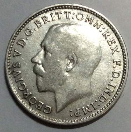 Монета 3 пенса 1922 года Великобритания