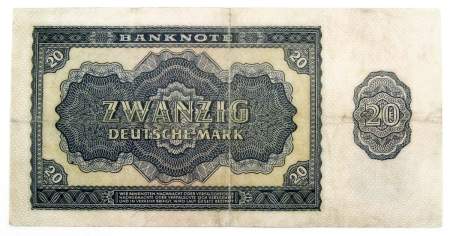Банкнота 20 марок ГДР 1955 года