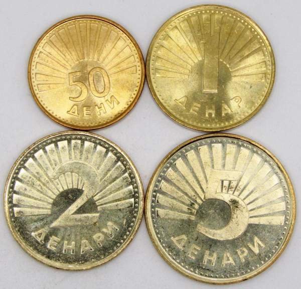 Набор регулярных монет Македонии, 1993-2014 гг. 4 монеты