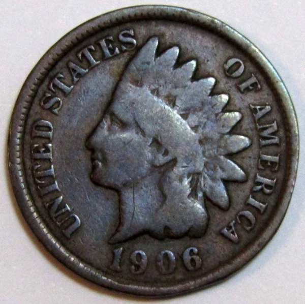 Монета 1 цент США 1906 года Монета 1 цент США 1906 года