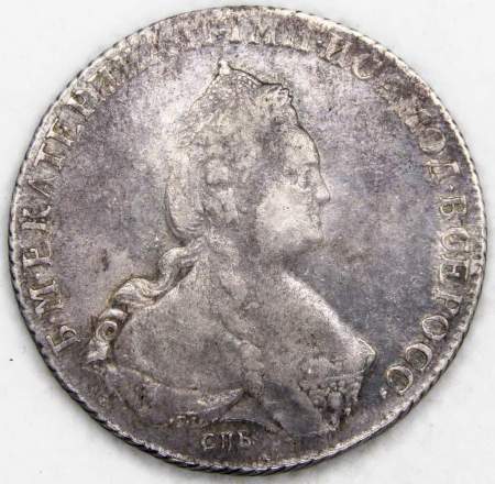 Монета рубль 1786 г. Российская Империя, СПБ ЯА, Екатерина II Монета рубль 1786 г. Российская Империя, СПБ ЯА, Екатерина II