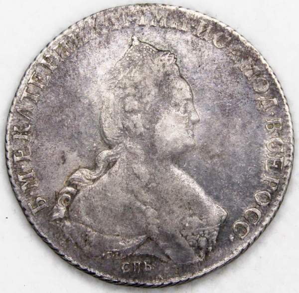 Монета рубль 1786 г. Российская Империя, СПБ ЯА, Екатерина II Монета рубль 1786 г. Российская Империя, СПБ ЯА, Екатерина II