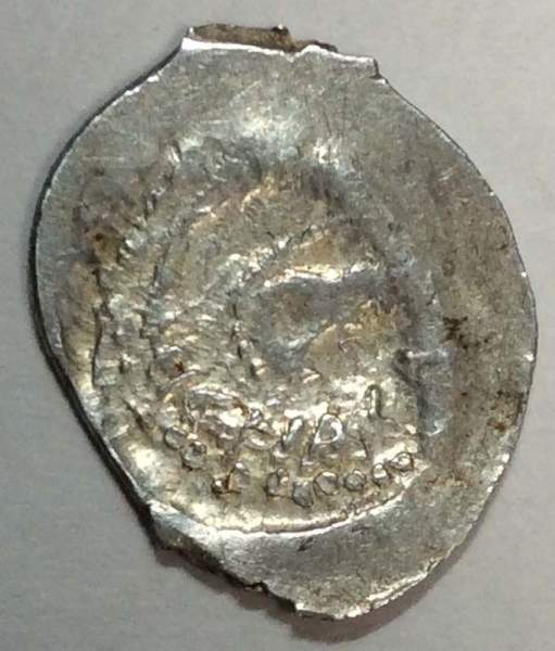 Денга Василий II Васильевич «Тёмный», серебро, Голова/подражение арабской надписи Денга Василий II Васильевич «Тёмный», серебро, Голова/подражение арабской надписи