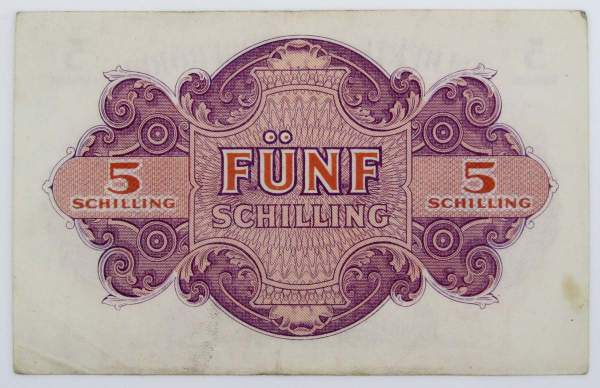 Банкнота 5 шиллингов 1944 года Австрия
